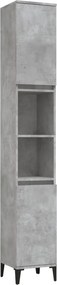 vidaXL Dulap de baie, gri beton, 30x30x190 cm, lemn prelucrat