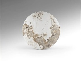 Masa rotunda metal negru/ portelan cu efect de marmura Panda 120cm