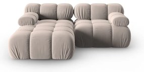 Colțar modular maro deschis cu tapițerie din catifea (cu colț pe partea stângă ) Bellis – Micadoni