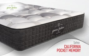 Saltea ortopedica, Green Future, California, 160x190x35 cm, arcuri POCKET, 3 cm spuma Memory Arctic Gel 7 Zone de Confort, fermitate medie