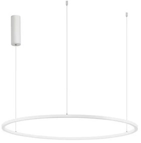 Lustra LED suspendata design modern circular TARQUIN D-80cm alba