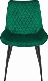 Scaun din catifea verde inchis VERDO cu picioare negre
