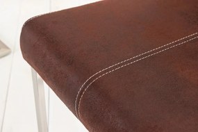 Set de 2 scaune, Otel, Microfibra, Maro Cafeniu, SAMSON