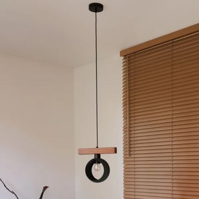 Duolla - Pendul pe cablu IRONLINE 1xE27/15W/230V pin stejar/negru