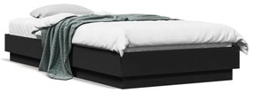 839512 vidaXL Cadru de pat cu lumini LED, negru, 90x200 cm