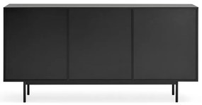 Comodă neagră/în culoare naturală joasă cu aspect de lemn de stejar 159x80 cm Sierra – Teulat