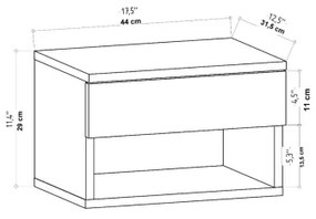 Noptieră VETRA antracit