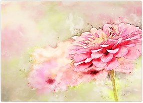 Tablou - Floare roz, aquarel (70x50 cm)