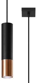 Lustră pe cablu LOOPEZ 1xGU10/40W/230V neagră/cupru Sollux SL.0946