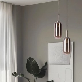 Lustră gri antracit LED cu abajur din sticlă ø 13 cm Fiuggi – Candellux Lighting