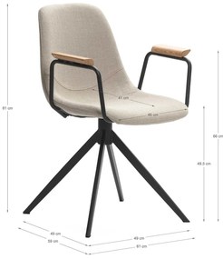 Scaune de dining bej 2 buc. Tali – Marckeric