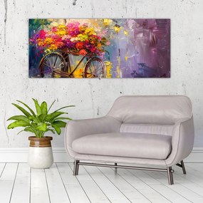 Tablou - Roată cu flori (120x50 cm)