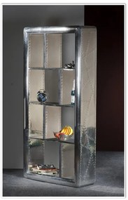 Biblioteca din mango acoperit cu aluminiu Airman 90x180 cm