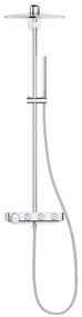 Coloana dus cu baterie si termostat Grohe Euphoria SmartControl 310 Cube Duo, alb crom