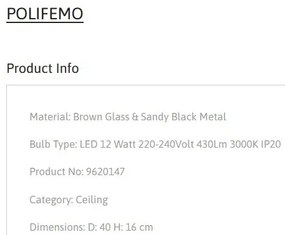 Plafoniera LED design modern POLIFEMO maro, 40cm
