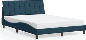vidaXL Cadru de pat fără saltea, Hanko, albastru, 120x200 cm, catifea