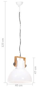 Lampa suspendata industriala, 25 W, alb, 40 cm, E27, rotund 1,    40 cm, Alb, Alb