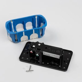 Priză dublă încastrabilă de podea de exterior Solight 5B323B IP55 negru dreptunghiular