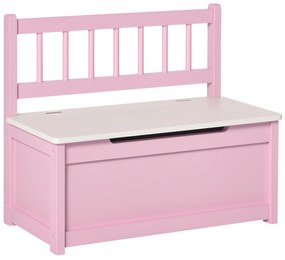 HOMCOM Cufăr pentru jucării copii bancă de depozitare capac rabatabil și balamale de siguranță 60 x 30 x 50 cm roz | Aosom Romania