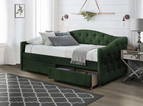 Pat de o persoană 90 cm Amrora 90 (verde închis) (cu somieră și sp. depozitare). Promo -6%. 1008003