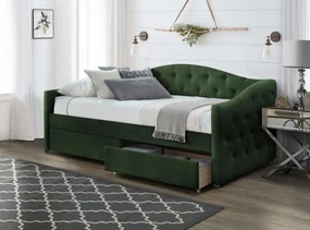 Pat de o persoană 90 cm Amrora 90 (verde închis) (cu somieră și sp. depozitare). Promo -6%. 1008003