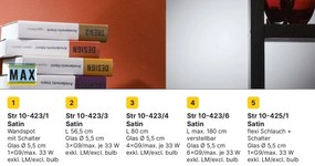Aplica de perete cu 1 spot directionabil Max crom satin