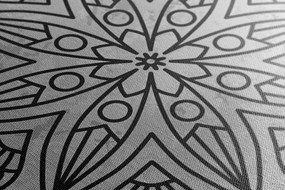 Tablou Mandala cu atingere antică în design alb-negru