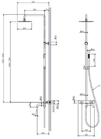 Omnires Y set cada si dus perete cu termostat da crom Y1234CR