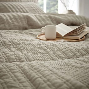 Lenjerie de pat bej pentru pat dublu, extinsă 230x220 cm Tamba Stripe – Pineapple Elephant