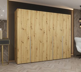 Dulap de haine 250 cm Alice 1 (Stejar artisan + Cașmir). 1126125