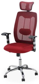 Scaun ergonomic OFF 988 vișiniu, tetieră și suport lombar reglabil