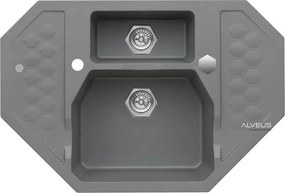 Chiuveta compozit Alveus Sensual 60 Steel gri metalizat 90x61 cm