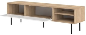Comodă TV alb-natural cu aspect de lemn de stejar 165x40 cm Ampère – TemaHome