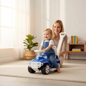 Masinuta copii si bebe NOVOKIDS™ My first SUV Car XXL , Lungime 85 cm, Maner de impins pentru parinti detasabil, Functie trotineta fara pedale,