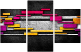 Tablou - Abstrac colorat, fundal negru (90x60 cm)