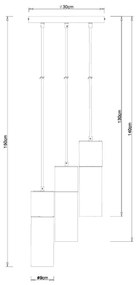 Globo 21000-3HM - Lustră pe cablu ANNIKA 3xE27/25W/230V