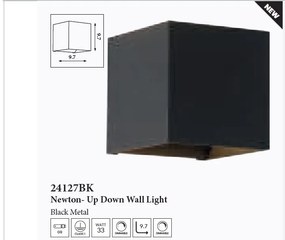 Aplica iluminat ambiental metal negru Newton Square