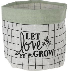 Mască de ghiveci din textil Let Love Grow, 20 x 18 cm, verde deschis