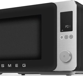 Cuptor cu microunde combinat cu aer cald SMEG Collezione MOC02BLMEU, 900 W, 27 l, 25 de programe, închidere lină, setări personalizate, negru mat