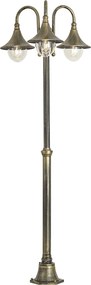 Felinar clasic de exterior negru cu auriu 200cm 3 lumini IP44 - Daphne