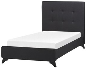 Pat de o persoană 90 cm AMBRE (cu somieră) (negru). 1007086