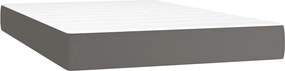 vidaXL Saltea cu arcuri buzunar, fermitate medie, gri, 120x200x20 cm, piele ecologică