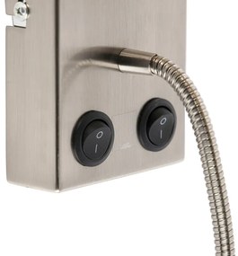 Lampă de perete inteligentă din oțel cu abajur gri, inclusiv WiFi A60 - Stacca