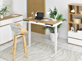 Masă PC Osto 120 (stejar alb + alb). 1109813