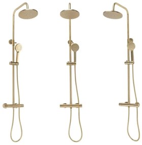 REA-P2323 - Set de duș PAROT cu baterie termostatică, finisaj auriu periat