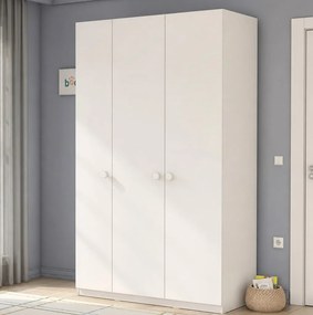 Dulap Line cu 3 usi pentru camera copii , 127x214x62 cm, colectia Varia White