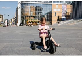 Tricicletă pentru copii 3 în 1 QPlay RITO STAR gri deschis