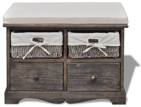 240791 vidaXL Bancă de depozitare, maro, 62x33x42 cm, lemn de paulownia
