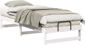 vidaXL Cadru de pat Alb 80 x 200 cm Lemn de pin masiv