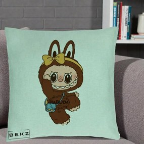 Perna Personalizata Kabuda Maro cu Funda Aurie, 40x40 cm, Verde Menta, Husa Detasabila, Perna Inclusa, BEKZ®